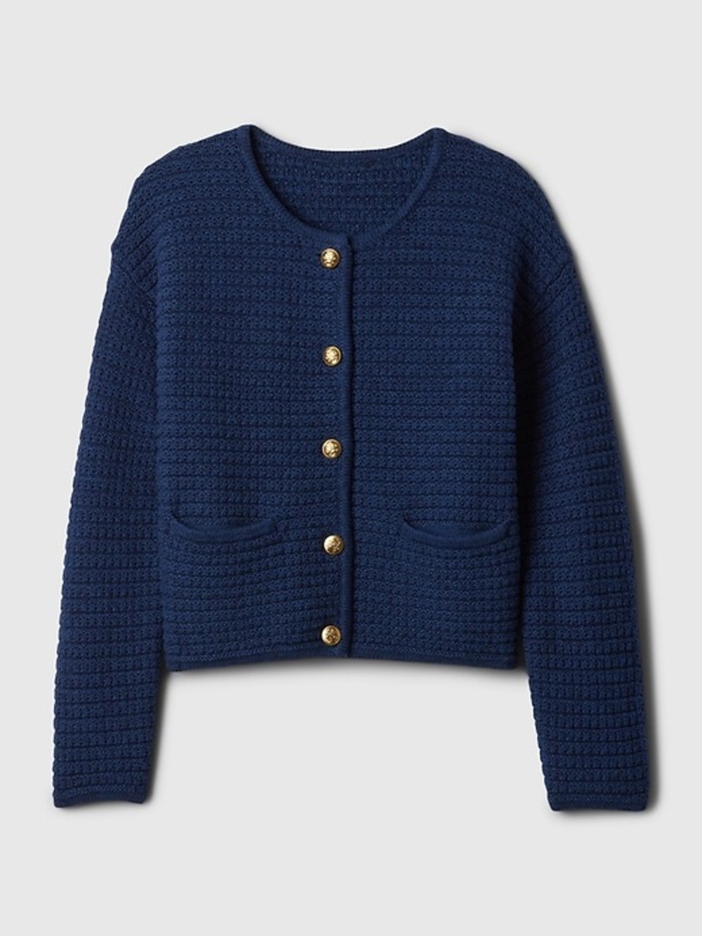 GAP 2024 Textured Button Cardigan Sweater Lady Jacket
